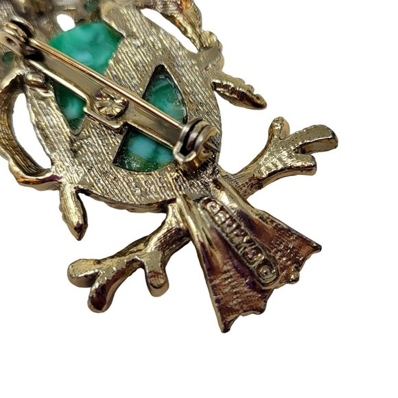 Lovely OWL Brooch Gerry's Vintage Pin Gold Plated Blue Faux Stones Jewelry 7711 - Picture 10 of 12